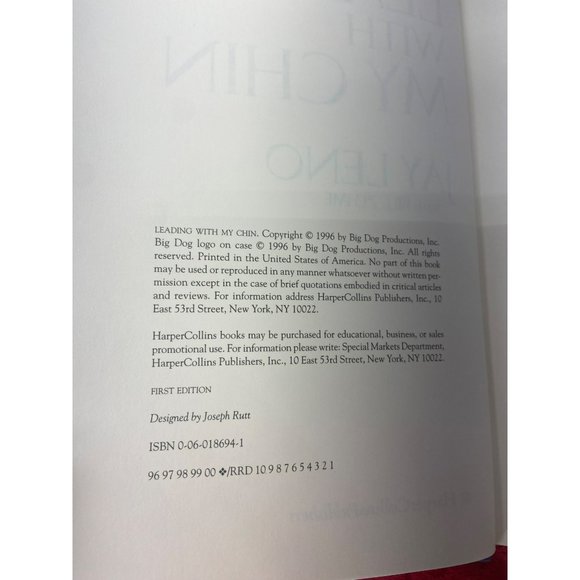 Tonight Show Host JAY LENO "LEADING‎ WITH MY CHIN" Book Big Dog Production - Picture 5 of 5